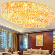 奢华大气客厅灯水晶吸顶灯，酒店大堂家用餐厅灯椭圆形灯具欧式