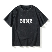 Justin Bieber 贾斯汀 比伯T恤短袖潮衣服女男圆领大码宽松夏季情