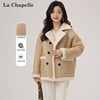 拉夏贝尔大衣冬季韩系潮流百搭短款颗粒绒加厚羊羔毛外套女