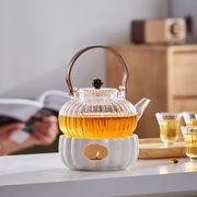 轻奢下午茶花茶壶蜡烛煮茶炉，加热保温花草，茶具玻璃水果茶壶套装