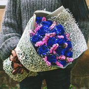 蓝色妖姬玫瑰花束生日礼盒，广州鲜花速递同城，上海杭州北京南京送花