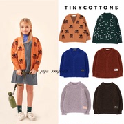 4N Tinycottons21秋冬儿童纯色气质半高领毛衣 开衫 小狗外套