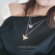 CARVE BONES天使合集纯银天使项链丘比特翅膀包金潮流刻骨网红