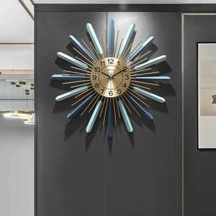 北欧轻奢大气挂表现代简约客厅挂钟时尚家用个性时钟创意太阳钟表