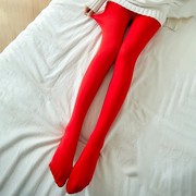 红色打底裤袜女结婚新娘本命年春秋季中厚款连裤袜大红色丝袜