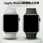 适用applewatch9苹果手表ultra2表带s8扣金属，iwatch7表带正se不锈钢6链式，543个性1保护壳一体男女款s7