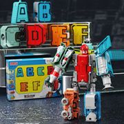 26字母英文拼音变形玩具工程车，飞机合体机器人，金刚儿童男孩子全套