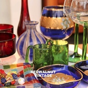 中古器皿玻璃杯器皿 murano玻璃高脚杯水杯vintage中古杯餐具