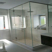 深圳定制卫生间玻璃隔断干湿分离无框普超白钢化玻璃淋浴房包安装(包安装)