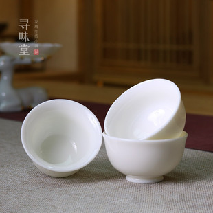 羊脂玉瓷品茗杯|高档德化白瓷小茶杯，单杯小茶碗象牙白功夫茶具