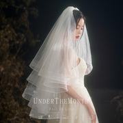 新娘结婚主婚纱头纱超仙森系拍照道具蓬蓬白色领证登记头纱