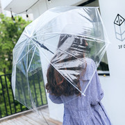 透明雨伞长柄伞男女儿童表演创意广告伞丝印定制LOGO小清新女神