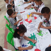 白色百米画布幼儿园节日绘画白布长卷涂鸦布diy儿童手工画布
