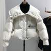 欧洲站冬装小个子羽绒服女短款洋气娃娃领设计感90白鸭绒外套