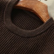 欧美牦牛绒男士毛衣修身加厚套头纯天然原色天赐财富日系复古纯色