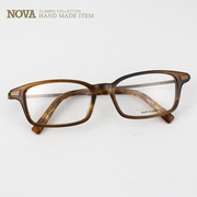 日本nova赛璐珞眼镜框男女款纯钛超轻方框复古商务，手工眼镜架4002