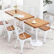 新美式餐椅网红餐椅美式LOFT实木咖啡厅餐桌椅组合西餐厅椅子白色
