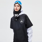 韩国单板滑雪卫衣女冬季帽衫防水滑雪衣情侣套头卫衣雪服保暖加绒