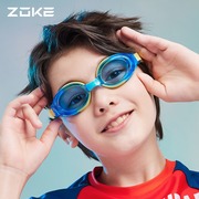 zoke洲克儿童高清泳镜防水防雾男女童初学青少年大框游泳镜训练