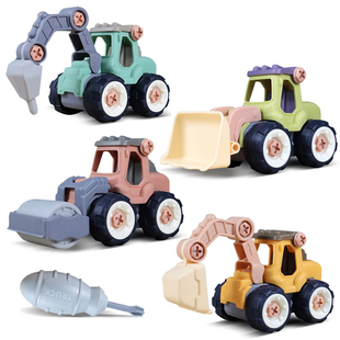 diy儿童拆装工程车儿童益智拼装拧螺丝玩具男孩，可拆卸组装玩具车