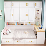 定制衣柜床一体小户型实木儿童床带书桌组合多功能床柜榻榻米卧室