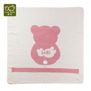 拉比小熊贴身抱被婴幼儿纯棉棉线包毯单双层防风小被子超柔软
