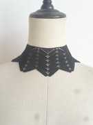 欧美时尚几何高领蕾丝花边镂空颈饰经典黑色装饰项链假领子女