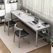 纯实木书桌双人电脑桌简约家用办公桌靠窗长条桌卧室学生写字桌椅