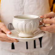 英式浮雕复古宫廷风咖啡杯约 下午茶套装创意陶瓷水壶 欧式茶杯