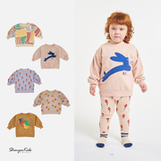 Shinyee▲bobo choses aw22秋冬小童有机棉印花圆领抓绒卫衣55