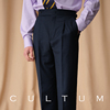 cultum50%羊毛免烫修身直筒亲王格，西裤男商务，休闲正装西装长裤子
