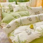 卡通珊瑚绒四件套冬季厚牛奶绒儿童床上用品法兰绒床单被套三