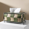 轻奢高档皮革纸巾盒客厅简约现代欧式餐巾纸收纳盒创意茶几抽纸盒