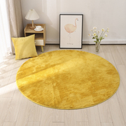 家用金黄色圆形地毯卧室防滑脚垫，客厅吸水地垫可以机洗水洗可定制