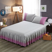 纯棉床罩床裙单件全棉床套纯色，双拼防尘罩床垫保护套，简约大气床。