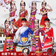 儿童藏族演出服饰男女童蒙古袍舞蹈裙表演服水袖少数民族服装套装