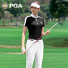 美国PGA 高尔夫球衣服女士立领短袖 吸湿速干 运动女装