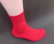 梦娜男女保暖纯色鸿运袜子2217红色袜本命年纯棉中筒棉袜结婚男袜