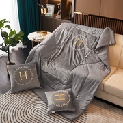 四季水晶绒抱枕被两用汽车，午休靠枕被沙发，客厅北欧刺绣靠垫被子