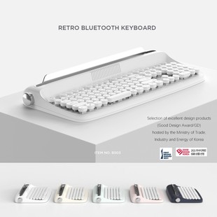 复古打字机无线蓝牙键盘适用于ipad华为小米平板电脑手机带支架卡槽外接键盘带数字小键盘韩国小清新女款