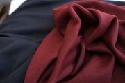 日本进口枣红藏青双面双色针织羊毛布料 大牌同款设计师布料
