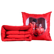 新中式结婚抱枕被子两用定制照片正方形婚庆，靠枕被卧室大号枕