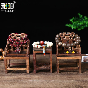 复古创意木质文玩展示架子珠宝首饰项链佛珠手串玉器展示道具