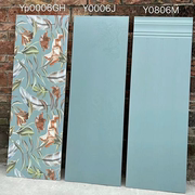 北欧纯色瓷砖粉色瓷片厨房卫生间大板墙裙砖墨绿色釉面砖400x1200