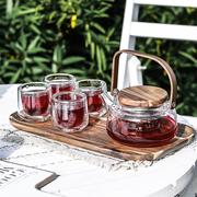 耐高温玻璃茶壶套装五件套茶具泡茶透明花茶壶