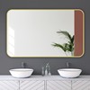 卫生间镜子贴墙简约铝合金浴室镜家用壁挂自粘厕所洗手间化妆镜