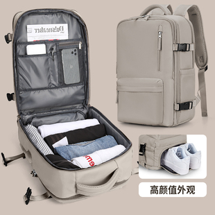 旅行背包男士双肩包轻便(包轻便)短途出差便携包，旅游行李包大容量电脑书包