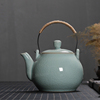 青瓷茶壶单壶大号龙泉冰裂陶瓷，大容量功夫茶具泡茶提梁壶中式茶具
