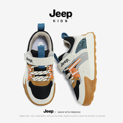 jeep儿童鞋男童鞋子板鞋，2024春季网面透气网鞋防滑女童运动鞋