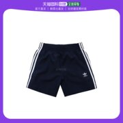 韩国直邮Adidas阿迪达斯舒适休闲裤男女款海军色透气短裤条纹印花